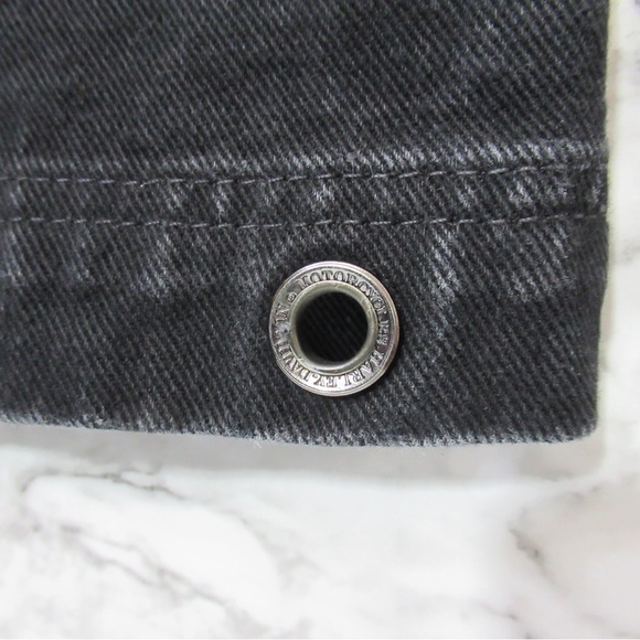 Harley Davidson Vintage Black Denim Skirt Size 8 - Picture 6 of 15